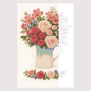 Malen nach Zahlen, Blumenstrauß Malen nach Zahlen, Blumenmalerei-Set, Frühlingsblumen, Wandkunst, DIY Leinwandkunst, Farbe nach Zahlen