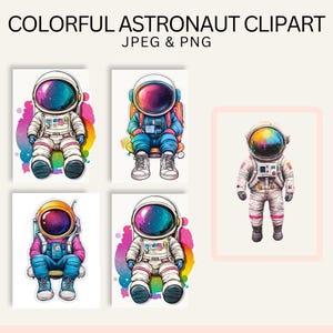 Imágenes prediseñadas y gráficos de astronautas coloridos