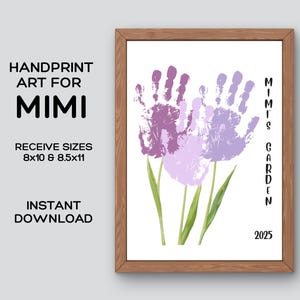Mothers Day Handprint Printable Gifts for Mimi, Great Grandma Gift from Grandkids, Mimi Mothers Day Gifts, Valentine Present for Mimi