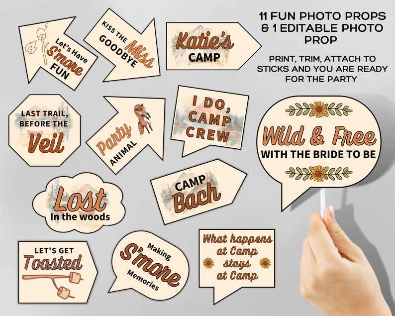 Camp Bachelorette Party Decorations Kit, Last Trail Before the Veil