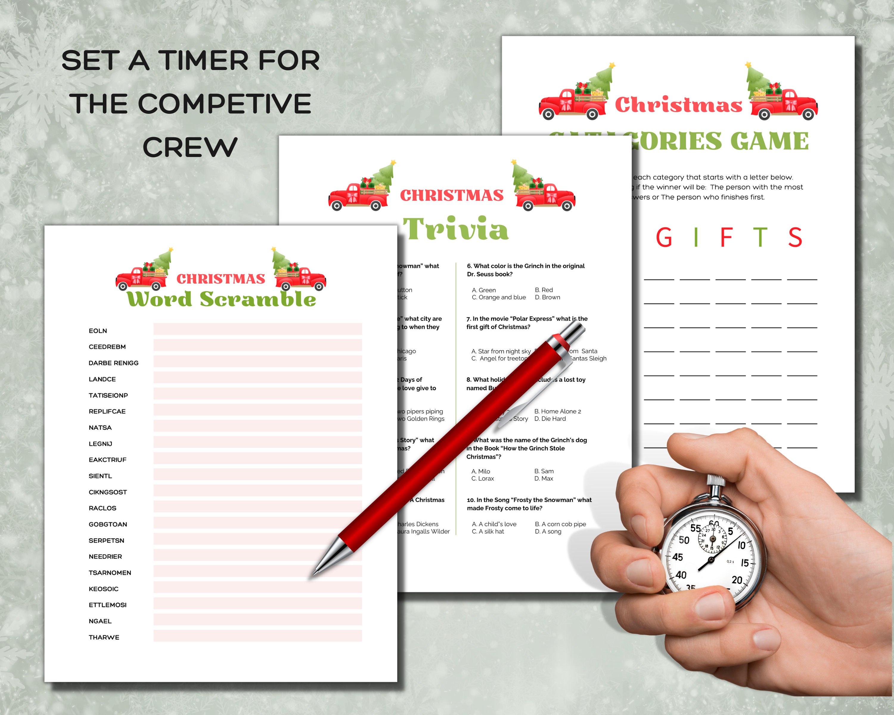 Christmas Party Games Printable Bundle, Christmas Games Family Game ...