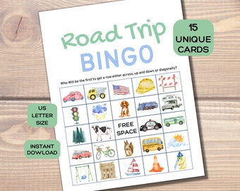 Chasse au trésor, Road Trip Bingo, Jeux de Road Trip imprimables