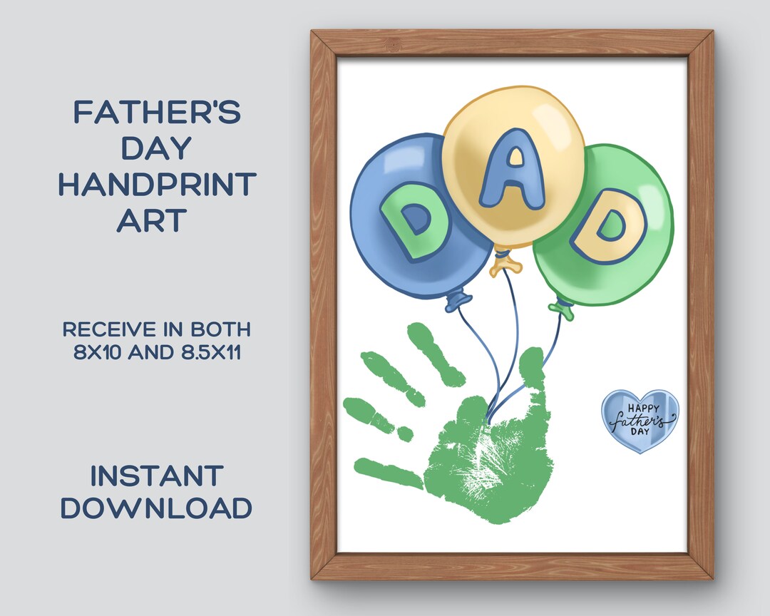 Fathers Day Handprint Craft DIY Gift for Dad Fathers Day - Etsy