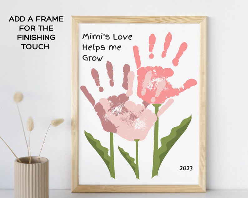 Mothers Day Handprint Printable Gifts for Mimi, Flower Handprint Great ...