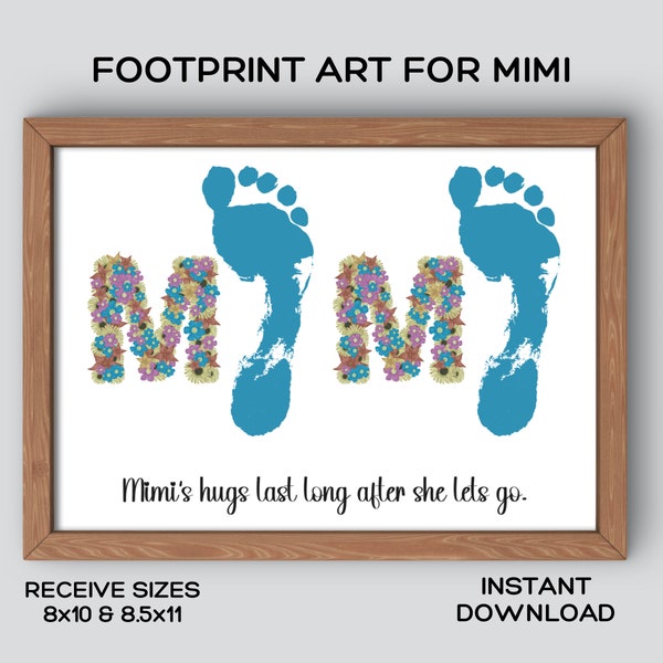 Mothers Day Handprint Printable Gift for Mimi, Great Grandma Gift from Grandkids, Handprint Mothers Day Mimi Gifts