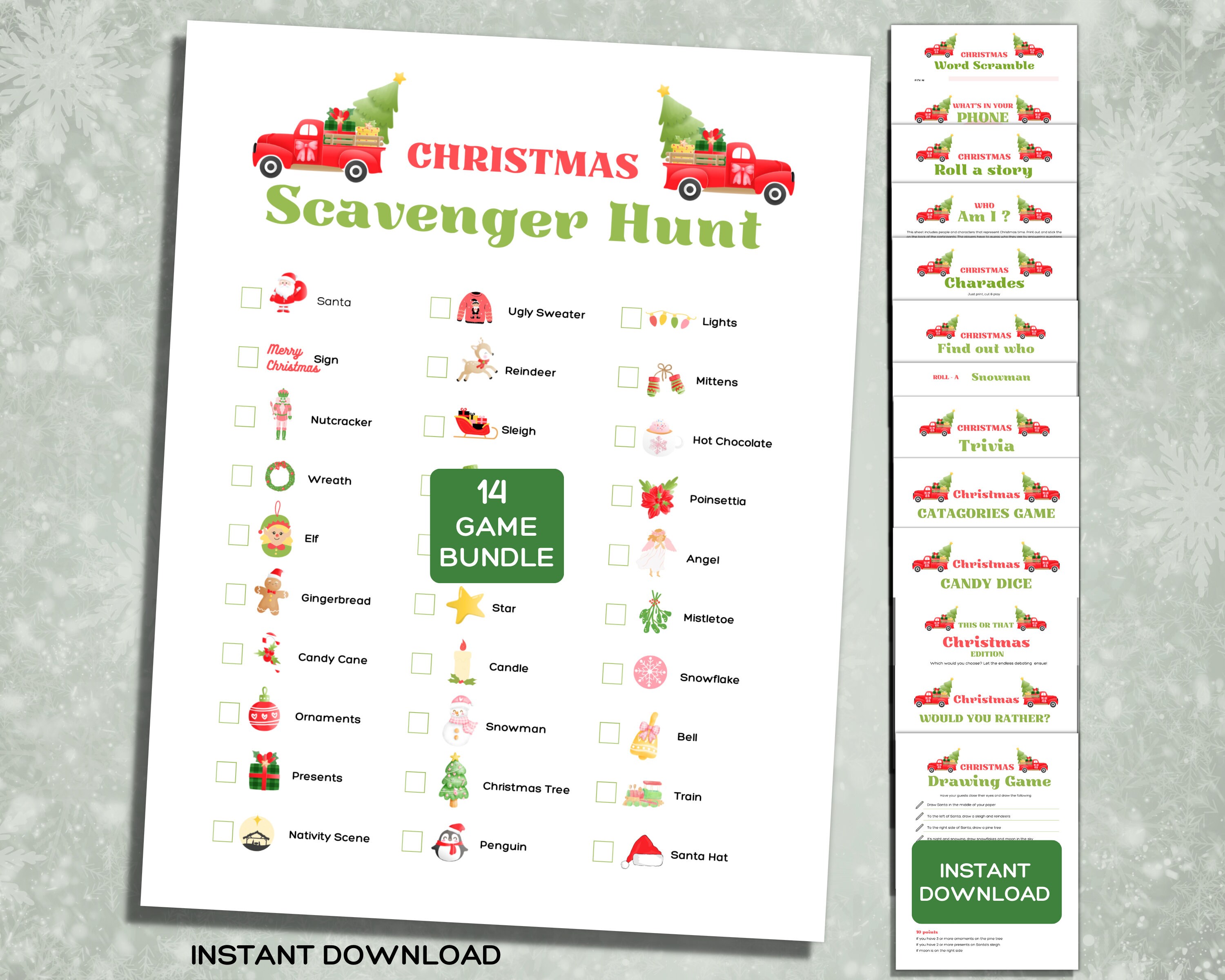 Christmas Party Games Printable Bundle, Christmas Games Family Game ...