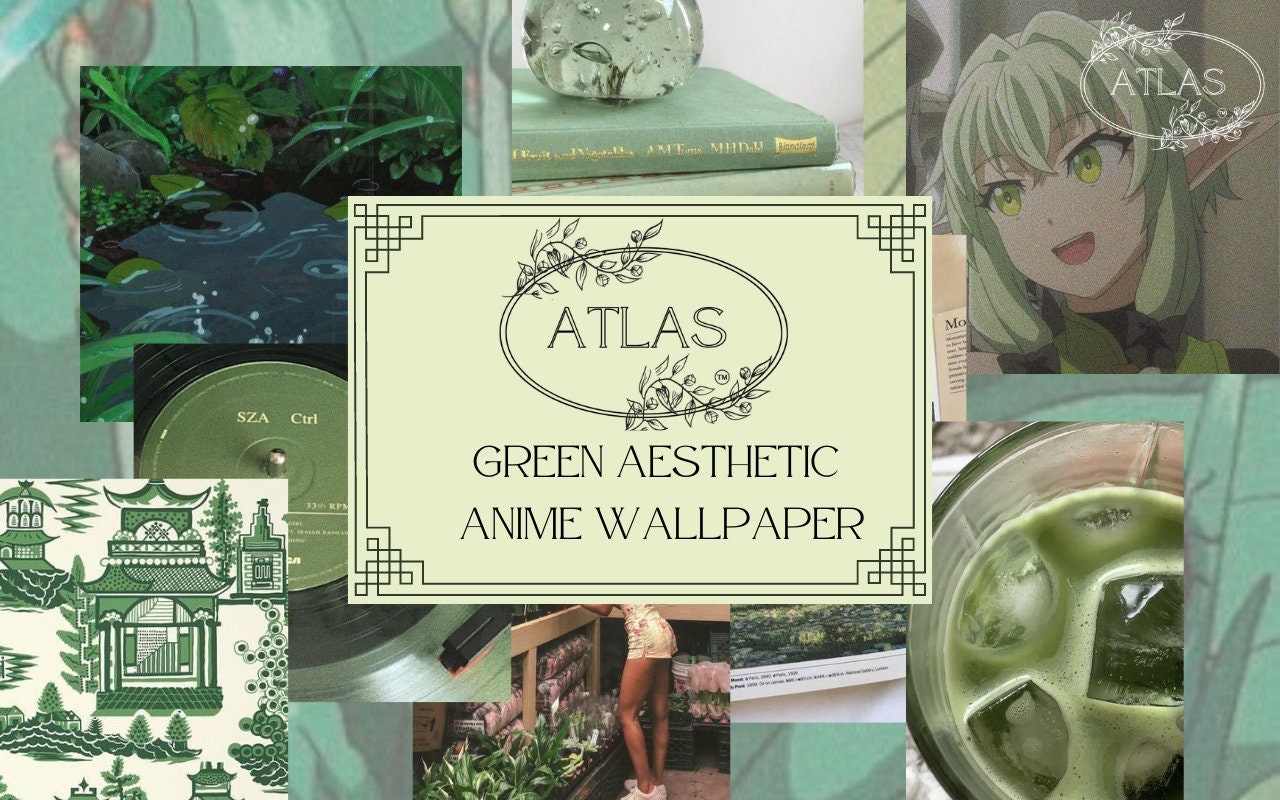 Green Aesthetic Anime Wallpaper Etsy