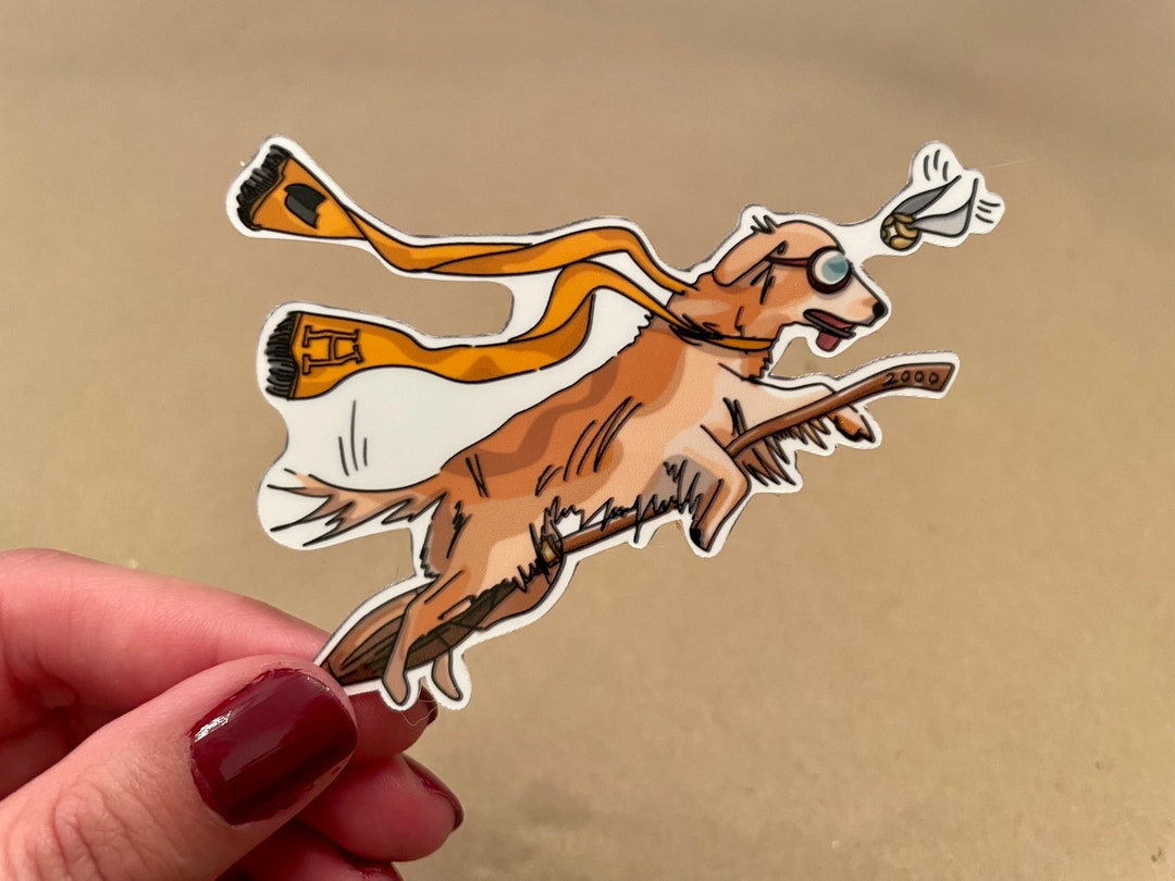 Quidditch Sticker Golden Retriever Harry Potter Hufflepuff Etsy