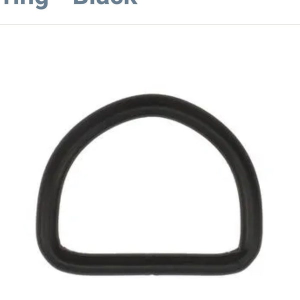 5 Pack 20mm (0.79") or 25mm (1") or 40mm (1.5") or 50mm (2") Black Metal D Ring/Dog Collar Hardware/Pet Hardware/Supply