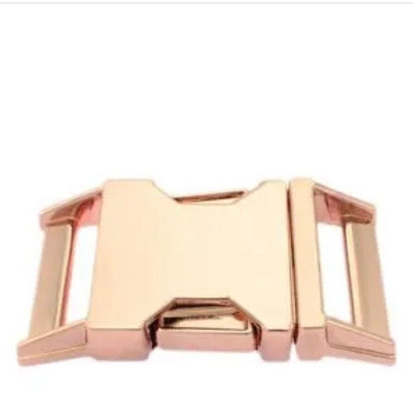 20mm(7/8")/25mm (1")/40mm (1.5") Rose Gold Metal Side Release Buckle/Dog Collar Hardware/Pet Hardware/Supply/Nickel Free/Shiny