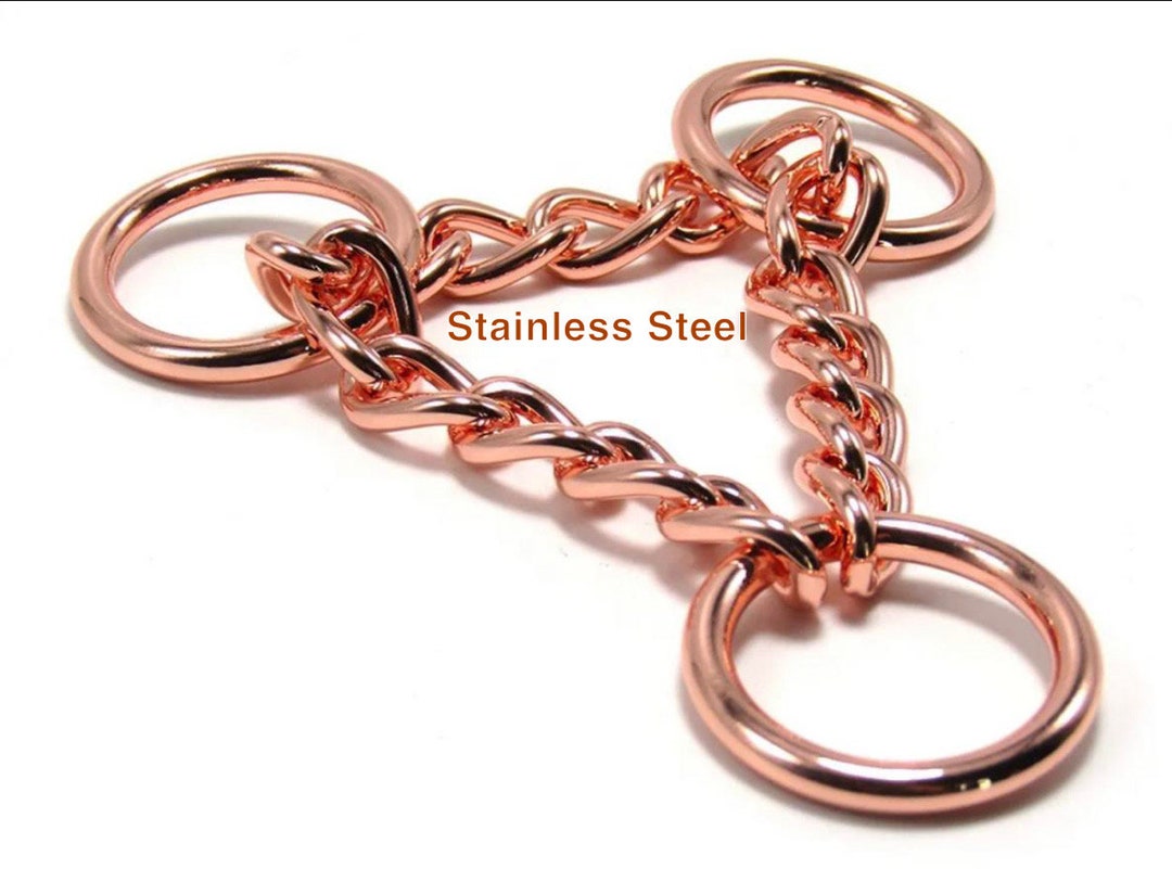 25mm 1 Stainless Steel Rose Gold Metal Martingale Half Check Chain/dog