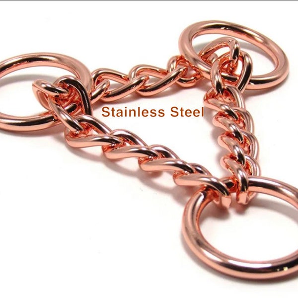 25mm (1") Stainless Steel Rose Gold Metal Martingale Half Check Chain/Dog Collar Hardware/Pet Hardware/Supply/Shiny