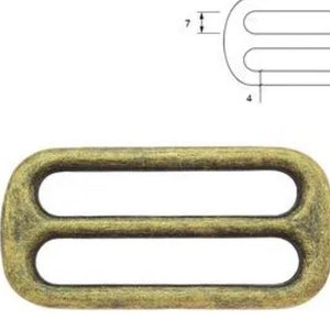 25mm 1 or 38mm 1.5 or 50mm2 Antique Brass Metal Tri Glide/Dog Collar Hardware/Pet Hardware/Supply/Nickel Free image 2