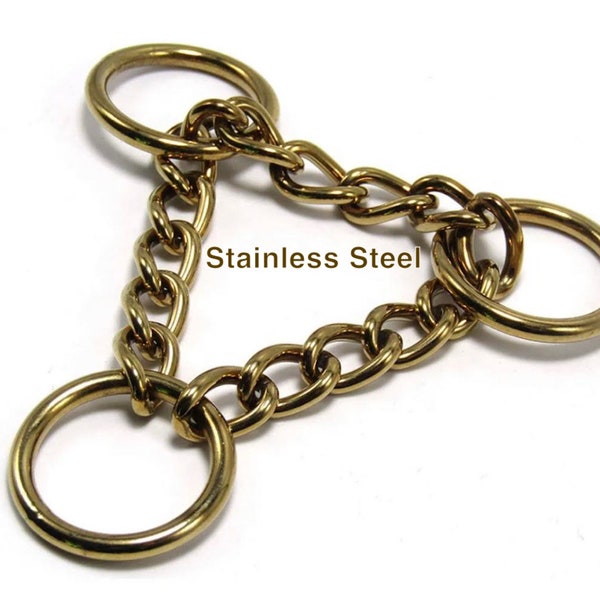 25mm (1") Stainless Steel Old Gold Metal Martingale Half Check Chain/Dog Collar Hardware/Pet Hardware/Supply/Shiny