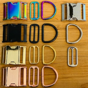 38mm (1.5") Colored Metal Collar Set/Dog Collar Hardware/Pet Hardware/Supply/Neo Chrome/Black/Rose Gold/Gold/Brass/Silver