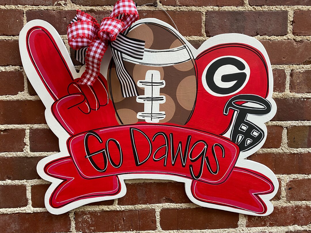 Go Dawgs UGA Door Hanger Number One Football Etsy