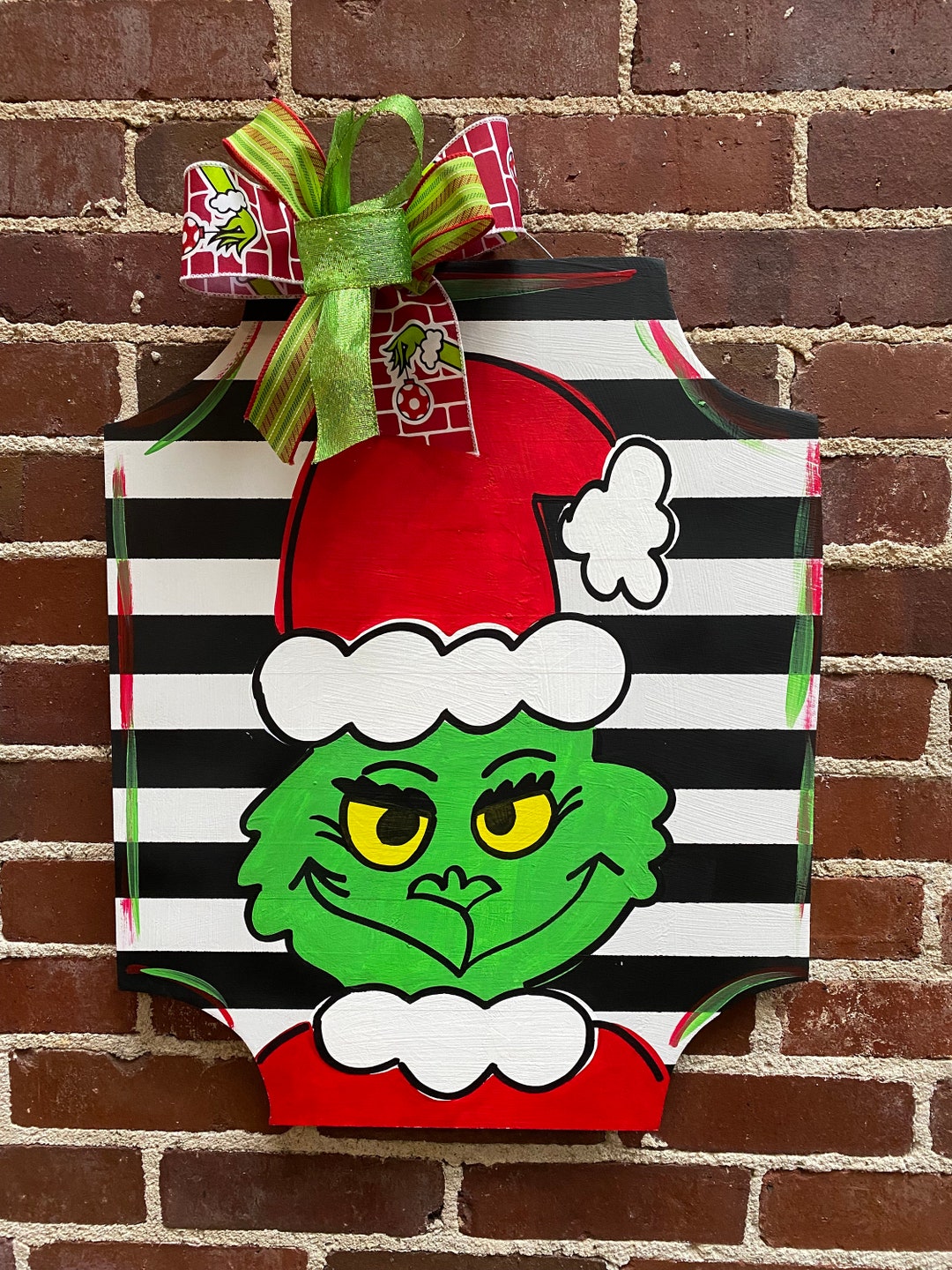 Grinch Inspired Framed Door Hanger - Etsy