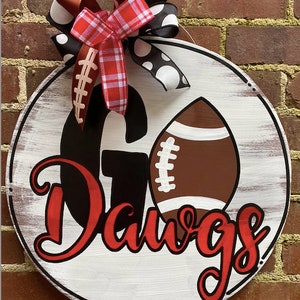 Go Dawgs Football Door Hanger