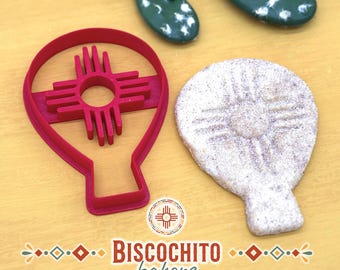Hot Air Balloon Zia Cookie Cutter & Stamp, Biscochito Cookie Cutter, New Mexico Cookie Cutter, Albuquerque Balloon Gift