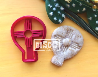 Hot Air Balloon Zia Cookie Cutter, Biscochito Cookie Cutter with Southwest Stamp (Cookie & Fondant) FREE NEW MEXICO Cutter!