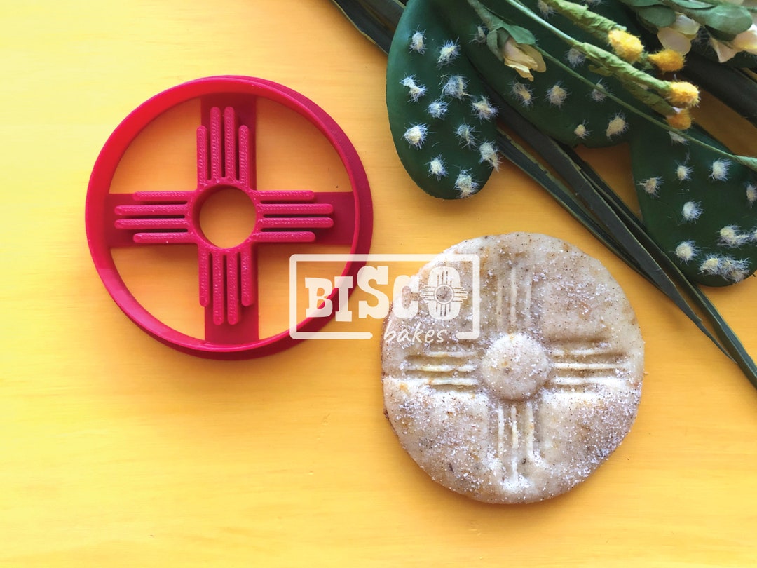Zia Circle Cookie Cutter, Biscochito Cookie Cutter With Southwest Stamp cookie & Fondant FREE