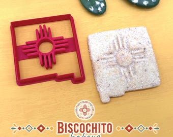 New Mexico Zia Cookie Cutter & Stamp, Biscochito Cookie Cutter, New Mexico State Shape, Southwest Baking Gift