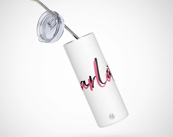 Personalized Stainless Steel Tumbler: Insulated Water Bottle with Straw