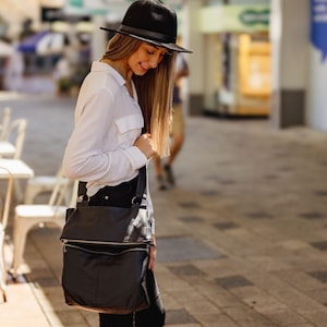 Cartable fait main en cuir véritable pour femme | Sac en cuir femme / Cadeau de Noël pour elle | Sac messager en cuir | Sac à bandoulière en cuir