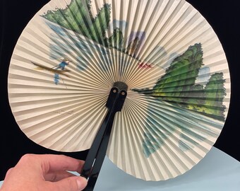 Vintage Folding Paper Traveling Fan