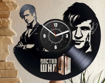 Doctor Who Vinyl Record Black Wall Clock Tardis Gifts TV Show Wall Art Original Room Decor For Home New Home Gift For Woman