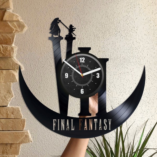 Final Fantasy Vinyl Record Black Clock Video Game Wall Art Creative Decor For Gamer Room Final Fantasy Art Birthday Gift For Gamer