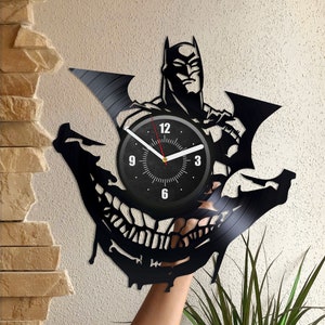 The Dark Knight Vinyl Schallplatte Große Wanduhr Comics Art DC Heroes Teenager Zimmerdeko SuperheldEn Wanddeko Weihnachtsgeschenk für Sohn