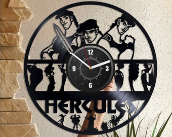 Hercules Vinyl Record Round Wall Clock Cartoon Artwork Boy Nursery Wall Decor Hercules Gift New Year Gifts For Him Disneyland Art