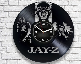 Jay-Z Vinyl Record Wall Clock, Original Music Decoration, Modern Decor Idea, Anniversary Gift For Husband, Empire State Of Mind, Otis
