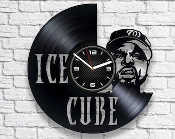 Ice Cube Vinyl Record Wall Clock, Rap Art, Contemporary Decor For Living Room, Rapper Poster, Bday Gifts, It Was a Good Day, Big Subwoofer