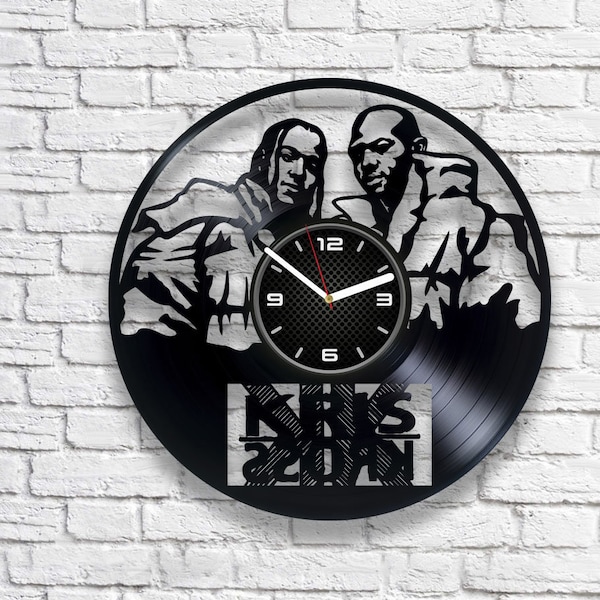 Kris Kross Vinyl Record Wall Clock, Hip Hop Decor, Birthday Gift For Brother, Original Decor For Home, Jump, Warm It Up, I Missed the Bus