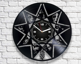 Slipknot Vinyl Record Wall Clock, Metal Rock, Modern Decor For Mens Room, Housewarming Gifts, Psychosocial, The Devil in I, The Dying Song