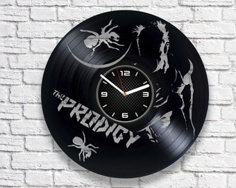 The Prodigy Vinyl Record Wall Clock, Dance Music, Wedding Gift For Couple, Contemporary Decor For Living Room, Firestarter, Breathe, Omen