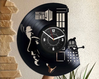 Doctor Who Vinyl Record Silent Wall Clock TV Show Decor Doctor Who Wall Art Original Teenager Room Decor Tardis Art New Home Gift For Couple