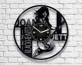 Joan Jett and the Blackhearts Vinyl Record Clock, Rock Wall Decor, Original Decor For Women, Birthday Gift For Her, I Love Rock 'N Roll