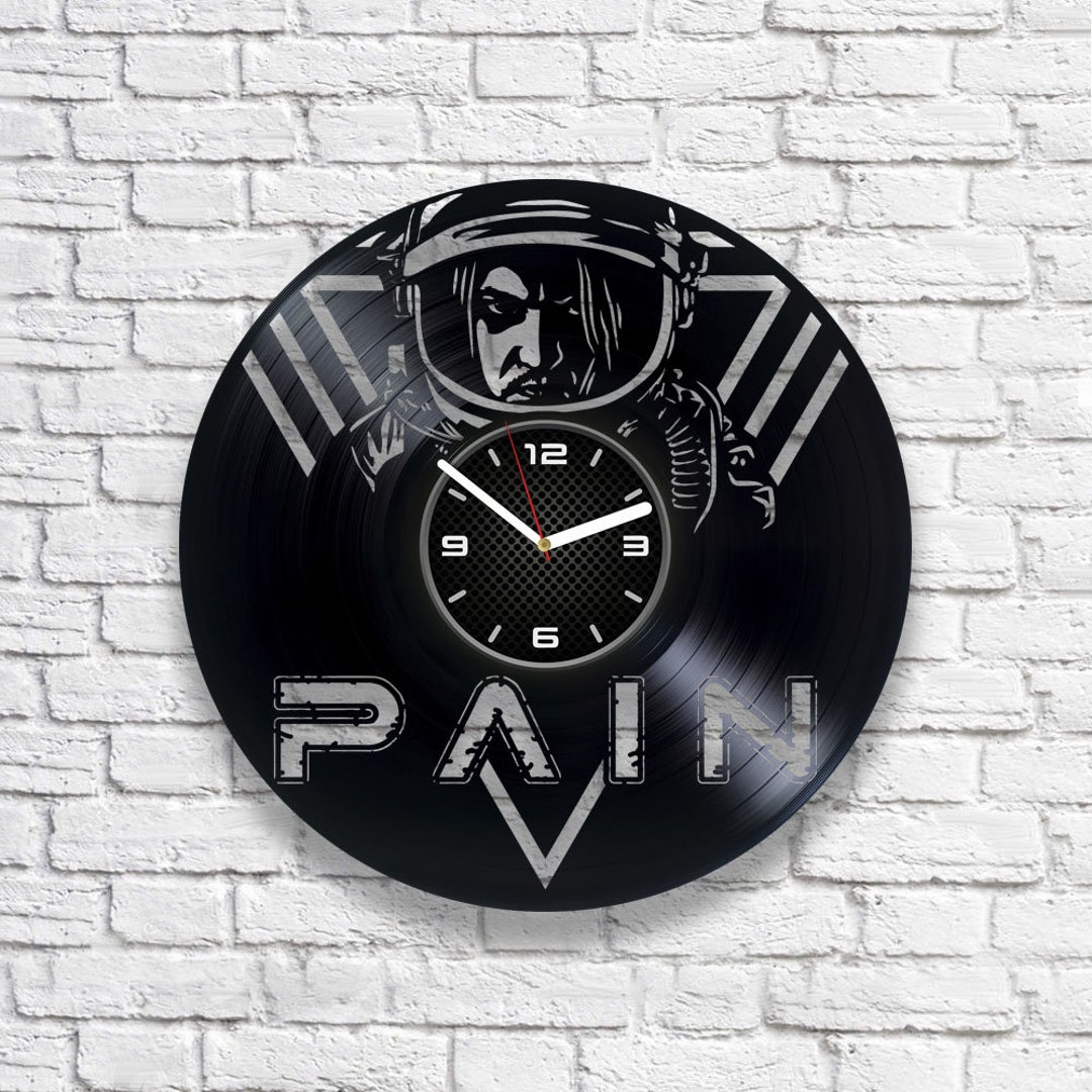 Pain Vinyl Record Wall Clock, Rock Wall Decor, Creative Decor for Mens ...