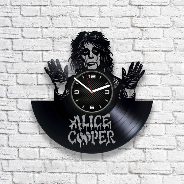 Alice Cooper Schallplatten-Wanduhr, Heavy-Metal-Dekor, kreative Wanddekoration für Haus, Geschenkidee für neues Zuhause, Gift, Feed My Frankenstein