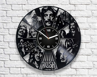 Rush Vinyl Record Wall Clock, Rock Band Gift, Unusual Wall Decor For Home, New Home Gift Ideas, Tom Sawyer, Limelight, Subdivisions, YYZ