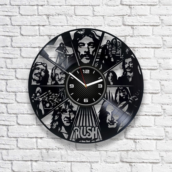 Rush Vinyl Record Wall Clock, Rock Band Gift, Unusual Wall Decor For Home, New Home Gift Ideas, Tom Sawyer, Limelight, Subdivisions, YYZ