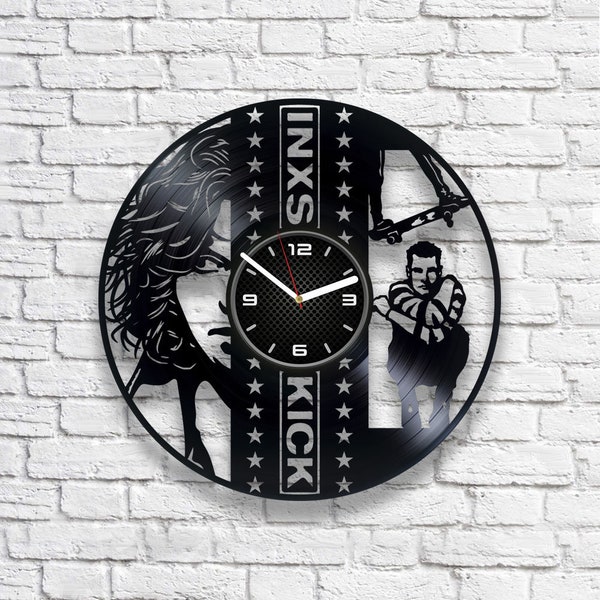 INXS Vinyl Record Wall Clock, Rock Music Gifts, Retro Decor For Office, Birthday Gift For Dad, Never Tear Us Apart, Need You Tonight