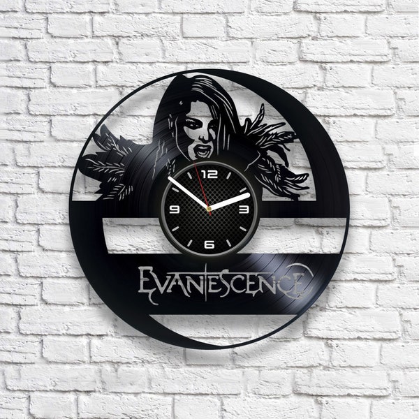 Evanescence Vinyl Record Wall Clock, Rock Gifts, Creative Decor For Bedroom, Wedding Gift, Bring Me to Life, My Immortal, Going Under