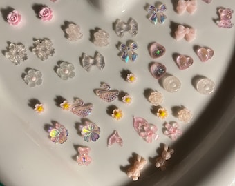 2/50 pcs mix 3D nail decorations, mix model, DIY crafts N3152 nail charms nail art pink series