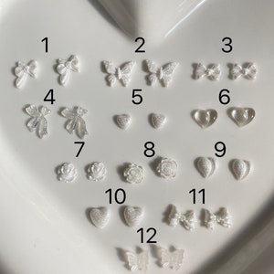 2/10/20/50 pcs mix model 3D nail decorations, DIY crafts N3003 nail charms white series-1