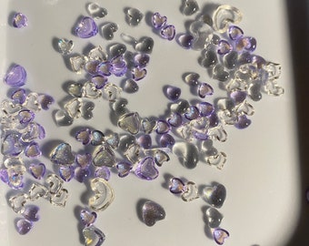 10/30/50 pcs mini heart resin clear 3D nail decorations, DIY crafts N3127 nail charms