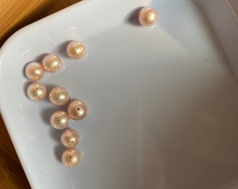 10 stk Süßwasserperlen Rosa ca.8mm A004 DIY Basteln